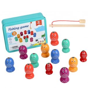 Jeu de p&ecirc;che magn&eacute;tique, jouet en bois pour les tout-petits de 26 ans - Neuf