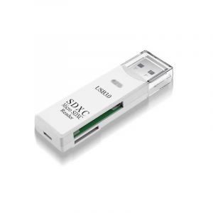 Lecteur de cartes USB3.0 2.0,haute vitesse,multi-ports,Micro SD TF,graveur de cartes,ordinateur portable,tablette,adaptateur d'extension de m&eacute;moire--USB3.0 White - Neuf