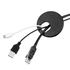 Lot de 10 passe-câbles noirs (diamètre du trou de montage : 50 mm/2 pouces) pour bureau, ordinateur, PC, en plastique, organiseurs de cache-câbles - Neuf