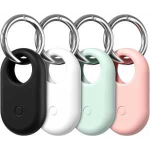 KAL-Pi&egrave;ces Coque Avec Porte Clef Pour Samsung Galaxy Smarttag 2 &Eacute;tui Protection Avec Porte Cl&eacute;,Anti-Rayures Portable Anti-Perte Silicone Localisateur Cl&eacute;s Housse Coque Pour Samsung Smarttag 2 - Neuf