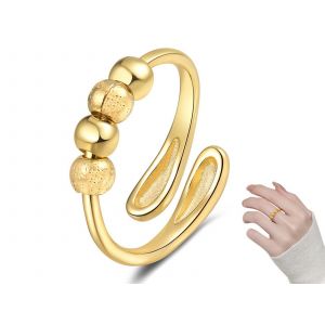 Bague Anti-Stress Ajustable Pour Femmes - Anneau Anti-Stress Dor&eacute; - Neuf