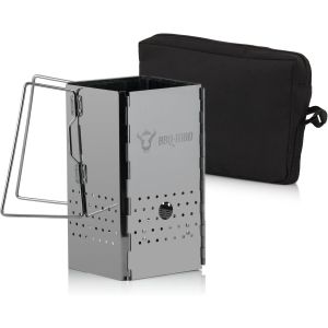 Ulteronixshop-BBQ-Toro Chemin&eacute;e d'allumage pliable en acier inoxydable avec poign&eacute;es | 16 x 16 x 29 cm | Chemin&eacute;e de barbecue pliable avec sac de transport pour barbecue, camping, ext&eacute;rieur, jardin, - Neuf