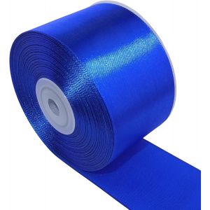 Rouleau ruban en satin 50 mm x 25 m - couleur bleu - bande d'emballage cadeaux pour d&iquest;&iquest;coration c&iquest;&iquest;r&iquest;&iquest;monie mariage anniversaire f&iquest;&ordm;te party - en polyester - Neuf
