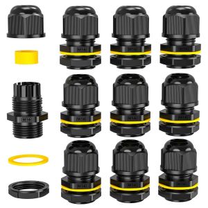 Presse-&eacute;toupes,M16&times;1,5 Connecteurs de C&acirc;ble IP68 &eacute;tanches,PG9 Collier Plastique Connecteu 4-8 mm,Glandes de C&acirc;bles pour la Maison/Jardin/&Eacute;clairage d'ext&eacute;rieur C&acirc;ble(Noir) - Neuf