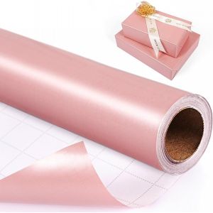 Rouleau de papier cadeau rose, rose m&eacute;tallis&eacute; - Mini rouleau de papier cadeau mat de couleur unie pour anniversaire, No&euml;l, mariage, f&ecirc;te pr&eacute;natale, anniversaire pour hommes et femmes, 43 cm x 10 m - Neuf
