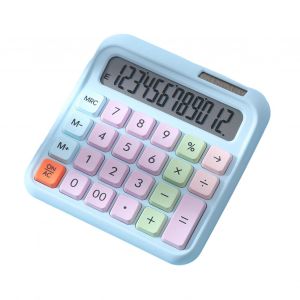 QSJ-Calculatrice de bureau &agrave; 12 chiffres,grand &eacute;cran LCD,calculatrices &agrave; gros boutons,&eacute;nergie solaire et fonctionne sur piles,adapt&eacute;e au bureau-Color 5 - Neuf
