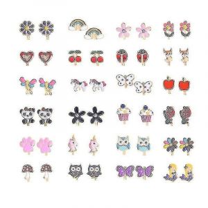 20 Paires De Filles Clip Sur Les Boucles D'oreilles Enfants Mignon Fleur Boucle D'oreille Princesse Dress Up - Neuf