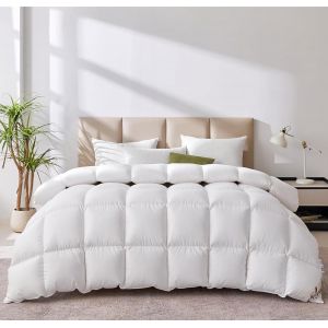 Ulteronixshop-Couette En Duvet D&iquest;Oie 220x240 Couette Plume Naturelle Pour L'hiver Tr&egrave;s Chaude &Eacute;pais Garnissage 3100g 2 Personne &Eacute;dredon 220x240 Enveloppe Coton, Lavable En Machine - Neuf