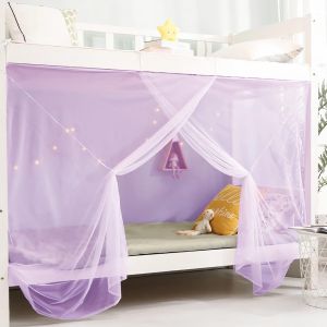 Kal-8 Rideaux De Lit À Baldaquin Pour Filles Et Garçons Décoration De Lit, Baldaquin De Lit Pour Dortoir, Lit D'appoint, Lit De 1 À 1,8 M Ou Camping En Plein Air, 1 M/Purple - Neuf