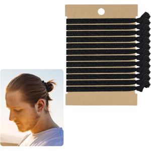 12 Pi&egrave;ces Homme Nou&eacute; &Eacute;lastiques &Agrave; Cheveux, Elastique Cheveux Sans Dommages Noeuds Larges, Bandes De Cheveux Cravates Longs Pour Les Fris&eacute;s &Eacute;pais &Eacute;lastiques Cravates (Noir) - Neuf