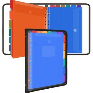 Classeur A4 &Agrave; Anneaux, Organiseur De Documents Avec 12 Poches Perfor&eacute;es, Sac En Vinyle Transparent Avec Fermeture &Eacute;clair, Joli Porte-Documents En Pvc Imperm&eacute;able Pour L'&eacute;cole, La Maison, Le - Neuf