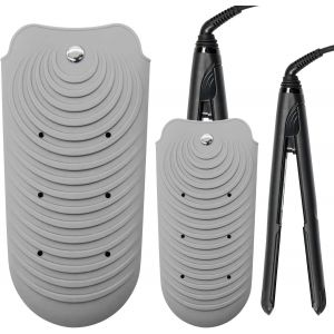 Kal-Pochette En Silicone Résistante À La Chaleur, Tapis Chauffant Pour Fer À Friser, Fer À Lisser, Fer Plat Et Outils Pour Cheveux Chauds (Gris Clair, S) - Neuf