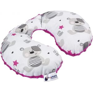 Kalanka-Coussin Voyage Enfant De Cou Pour Bebe Repose Tete Voiture Oreiller Voyag - 100% Coton/Minky Oreill Cale Nuque Tour Du Voiture Avion Bébé (Teddy Avec Minky Rose Foncé) - Neuf