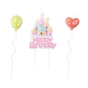 3pcs Château En Forme De Gâteau D'anniversaire Comestibles Bougies De Cire De Paraffine Pour Les Fêtes De Famille Décorations De Fête - Neuf