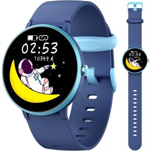 JEXNOVASHOP-Montre Intelligente pour Enfants&iquest;Fitness Tracker Montre &Eacute;tanche IP68 avec 19 Modes de Sport, Podom&egrave;tre, Moniteur de Sommeil, Cadeau pour Filles Adolescents 6-16 (Bleu) - Neuf