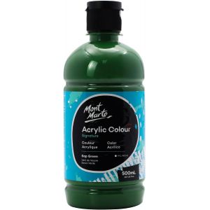 Mont Marte Peinture Acrylique-Vert S&egrave;ve, 16,9oz(500ml), Fini Semi-Mate, Convient Pour La Toile, Le Bois, Le Tissu, Le Cuir, Le Carton, Le Papier, Le Mdf Et L'artisanat - Neuf