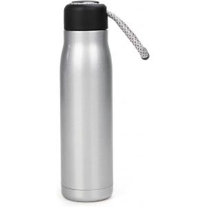 bouteille d'eau en acier inoxydable bouteille thermo isol&eacute;e sous vide bouteille de sport r&eacute;utilisable,argent - Neuf