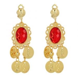 Boucles D'oreilles Pendentif Conte Fée Rubis Femme - Neuf