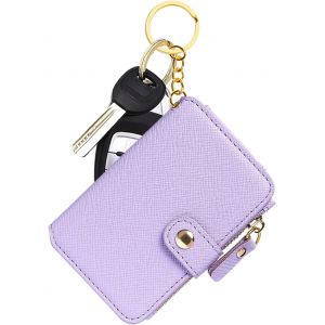 M Plateau Porte-Clés,Mini Portefeuille En Cuir Avec Porte-Clés,Petit Portefeuille Pratique Pour Femme Et Homme Avec Porte-Cartes De Crédit Pour Les Voyages,Lavande,Small,Portefeuille De Voyage - Neuf