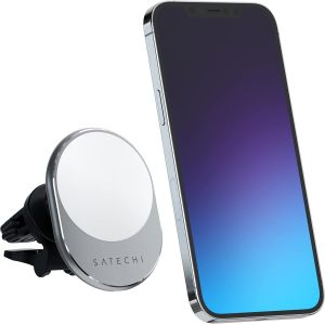 Chargeur De Voiture Magnétique 7,5W Avec Technologie Qi, Support Pour Grille D¿Aération, Chargeur Sans Fil Compatible Avec Tous Les Iphone 17 16 15 À 12 (Charge Magsafe) - Neuf