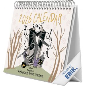 JGD-- Calendrier Disney 2026 de Bureau : L'&Eacute;trange No&euml;l de Mr Jack - Calendrier de Bureau 2026 Mensuel &iquest; Idee Cadeau &iquest; De Janvier &agrave; D&eacute;cembre : Espace pour notes et Illustrations (17x20 cm) - Neuf