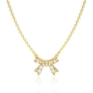 Kal-Collier Avec N?ud En Or Pour Femmes Et Filles, Pendentif Avec N?ud, Chaîne Ras Du Cou, Plaqué Or 14 Carats, Colliers Pour Femmes, Bijoux À La Mode, Cadeaux - Neuf
