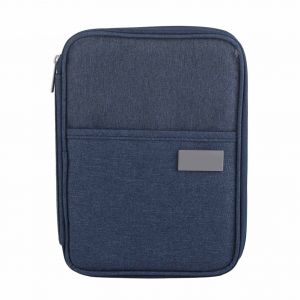 HJLIAN Portefeuille de voyage etanche et anti-poussiere pour passeport, organiseur de cartes de credit, sac a main, bleu marine, taille L - Neuf