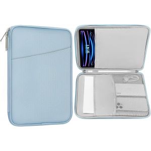 KAL-Housse De Protection Tablette 12.9 Pouce Compatible Avec 13 Pouces Ipad Pro M4 2024 Oled, 13 Pouces Ipad Air M2 2024, Macbook Pro 13"" M1 2016-2020, Sac De Transport Avec Poche, Bleu Brumeux - Neuf