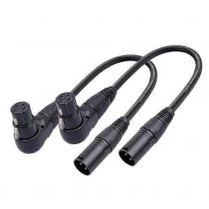 2pcs 3 broches Xlr Angle droit mâle à prise femelle Câble audio microphone 90 degrés Xlr femelle à Strai - Neuf