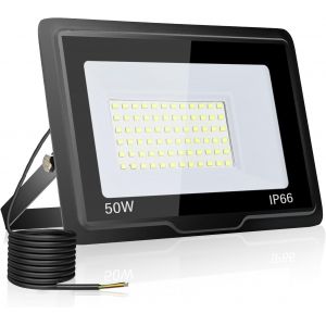 Tianyi-Projecteur Led Extérieur 50w, Spot Led Exterieur 5000lm 3000k Blanc Froid Ip66 Imperméable Projecteur Exterieur Pour Jardin Garage Patio Grange Cour - Neuf