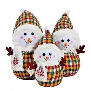 Doux No&euml;l, figurines pour l'arbre de d&eacute;coration, 3 peluches - Neuf