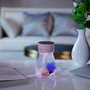 Rose - 1 x ¿8,9 x 8,9 x 13 cm¿humidificateur d'air frais, purificateur, chargeur USB avec lumière LED, hydratant - Neuf