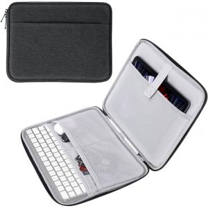 Housse Tablette 9-11 Pouces Compatible Avec Pad Air M2 2024, Ipad Pro 11 M4 2024, Ipad Air 5/4/3/2/1, Ipad 10/9/8/7 G&eacute;n 10,2, Galaxy Tab S9 11"" 2023, Sacoche Avec Multi-Fentes, Noir & Gris - Neuf