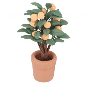 1:12 &Eacute;chelle Maison De Poup&eacute;e Bonsa&iuml; Miniature Plante En Pot Argile C&eacute;ramique D&eacute;coration Int&eacute;rieure Mini Orange Arbre - Neuf