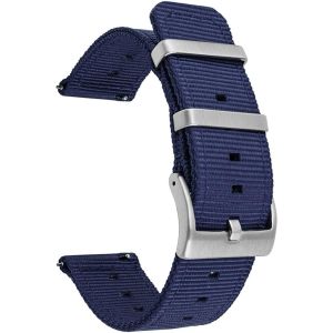 KAL-18Mm Bracelets De Remplacement En Nylon Facilement Interchangeables Pour Montre Compatible Avec Fossil Q,Realme Band2; Withings/Nokia Activit&eacute; Pop, Steel, Steel Hr 36Mm - Neuf