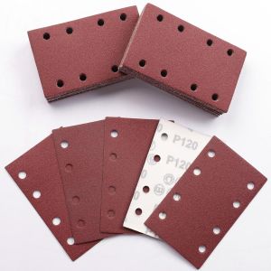 50 Pièces Feuilles Abrasives,80x133mm Papier a Poncer 120 Grains Papier Abrasif pour Bosch Ponceuse Vibrante Polir et Enlever La Rouille - Neuf