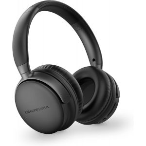 Power Radio - Casque Bluetooth (Radio FM, autonomie de 45 Heures, Lecteur MP3 MicroSD, Basses Profondes, Coussinets en Cuir protéiné et Mousse viscoélastique) Noir - Neuf