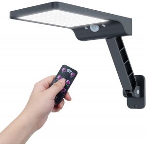 Lampe Solaire Exterieur, Lumiere Led Avec D&eacute;tecteur De Mouvement Avec 3 Modes R&eacute;glables Ip65 &Eacute;tanche Puissant Lampadaires Avec T&eacute;l&eacute;commande, Lampe-Solaire-Exterieur- Projecteur- Eclairage - Neuf