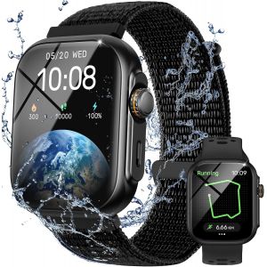 Montre Connectée Homme Femme avec Appels Bluetooth, Smartwatch avec GPS, 3ATM Étanche, 1,85"" Montre avec 100+ Sports,Fréquence Cardiaque,Sommeil,Montre Intelligente pour Android & iOS - Neuf