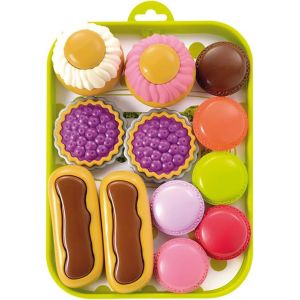 ERYI-Jouets ¿ 980 - Plateau Pâtisserie 100 % Chef ¿ Imitations D'Aliments Pour Enfants ¿ 13 Pièces - Dès 18 Mois ¿ Fabriqué En France - Neuf
