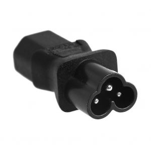 Adaptateur secteur IEC 320 C13 femelle vers C6 male - Fiche trefle - Neuf