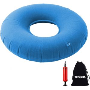 Yemaesre-Coussin D'ass Orthopédique, Anneau De Siège Après Op, Coussin D'ass Hémorroïdes, Coussin Gonflable Avec Pompe Pour Hémorroïdes, Douleurs Au Coccyx, Aux Jambes-Bleu - Neuf