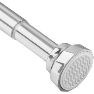 Tringle À Rideau De Douche Argentée, Ø25Mm Tringle À Rideau Extensible 73-195Cm, Barre Télescopique Sans Perçage Pour Salle De Bain, Cuisine, Porte[POU8807465] - Neuf