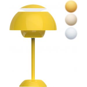 Lampe De Table En Forme De Champignon Sans Fil 3000 K-6000 K Led Intensité Variable Batterie À Intensité Variable Pour Chambre À Coucher, Bureau, Bar, Restaurant (Jaune Doré) - Neuf