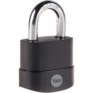 Cadenas de protection r&eacute;sistant aux intemp&eacute;ries (55 mm) &iquest; Serrure ext&eacute;rieure en acier tremp&eacute; noir pour abri de jardin, portail, cha&icirc;ne &iquest; 3 cl&eacute;s &iquest; S&eacute;curit&eacute; maximale - Neuf