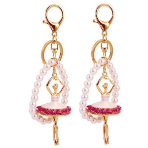 Ballerine Trousseau Pack de 2 Bling porte-Cl&eacute;s &agrave; la Main Ballet Fille Pendentif porte-Cl&eacute;s des &eacute;l&eacute;ments de D&eacute;coration pour Sac &agrave; main et Sac - Neuf