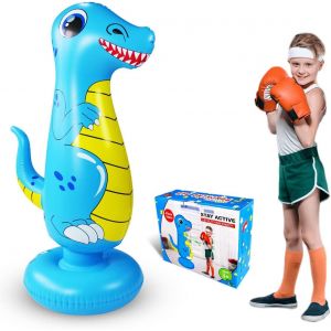Sac De Frappe Pour Enfants, Sac De Boxe Dinosaure Pour Enfants, Sac De Boxe Sur Pied Pour Rebond Imm&eacute;diat, Sac De Frappe Lourd Pour La Pratique Du Karat&eacute;, Du Taekwondo, Sac De Boxe Anti-Stress Pour - Neuf