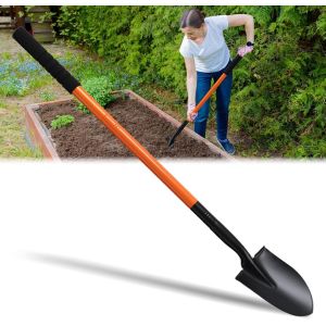NouvelHorizonstore-Petite Pelle de Jardin avec Manche en Acier Inoxydable de 110 cm, pelles m&eacute;talliques Robustes et Amovibles pour Le Jardinage, Le creusement, Le Camping et l'ouverture de tranch&eacute;es, - Neuf
