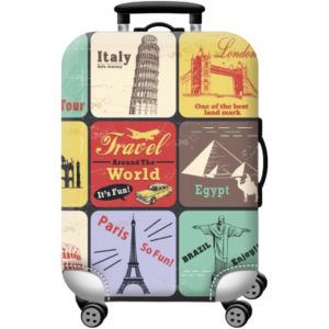 KALANKA-Housse pour valises de voyage élastique, lavable et réutilisable. Luggage Cover pour grandes valises, moyennes et valises de cabine. 4 tailles disponibles (S, M, L et XL). Couvre bagage, mult - Neuf