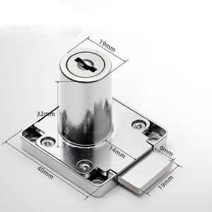 Cylindre de serrure de tiroir en alliage de zinc blanc, 2 pi&egrave;ces avec 4 cl&eacute;s - Neuf